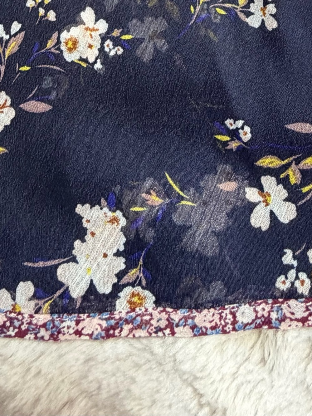 Xhilaration Navy Sheer Floral Open-Front Duster XL/XXL